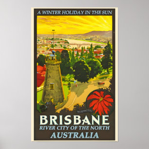 Australien Brisbane Reiseplakat Poster