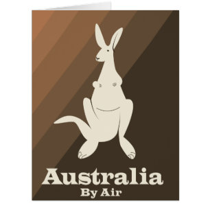Australien By Air Kangaroo Reiseplakat.