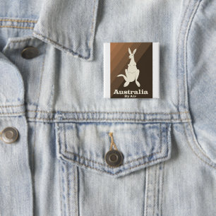 Australien By Air Kangaroo Reiseplakat. Button