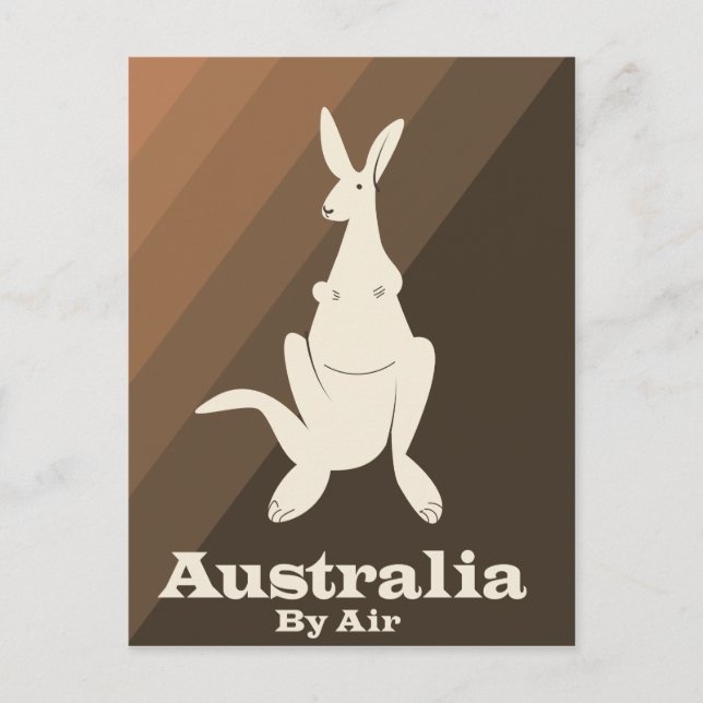 Australien By Air Kangaroo Reiseplakat. Postkarte (Vorderseite)