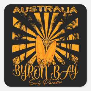 Australien Byron Bay Surf Paradise Quadratischer Aufkleber