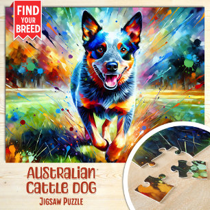 Australien-Cattle-Dog-Porträt Acryl-Kunst-Druck