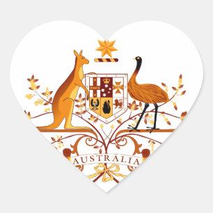 Australien COA Brown Herz-Aufkleber