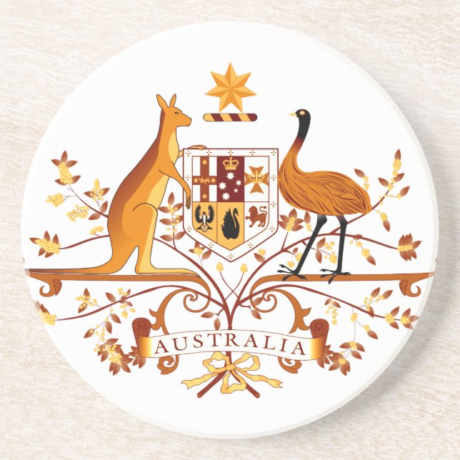 Australien COA Brown Sandstein Untersetzer (Vorne)
