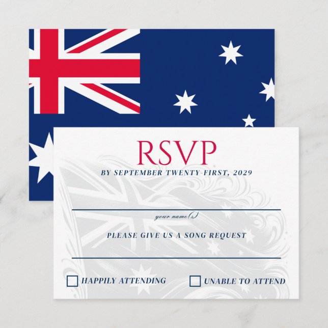 Australien Couple RSVP Karte (Vorne/Hinten)