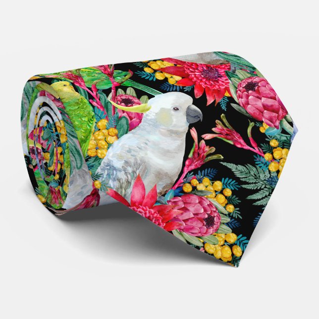 Australien Cravate noir perroquet tropical d'été (Roulé)