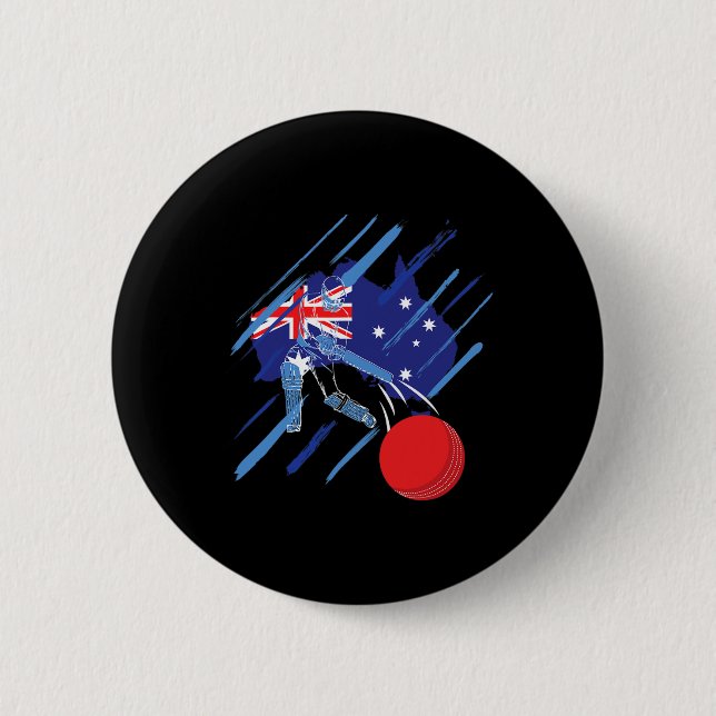 Australien Cricket-Fan oder Spieler  Button (Vorderseite)