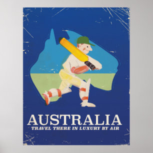 Australien Cricket Vintage-Reiseplakat Poster