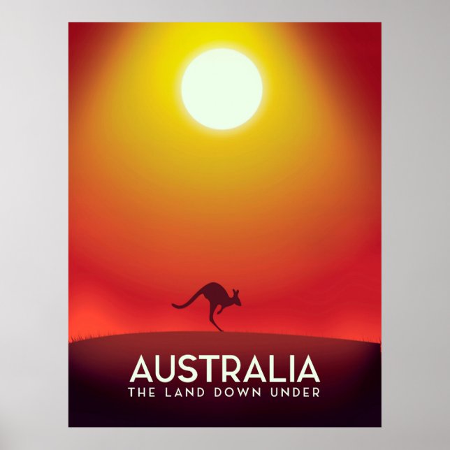 Australien " Das Land unter" Urlaubstext. Poster (Vorne)