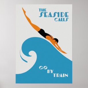 Australien, das Meer ruft Vintage Travel Poster
