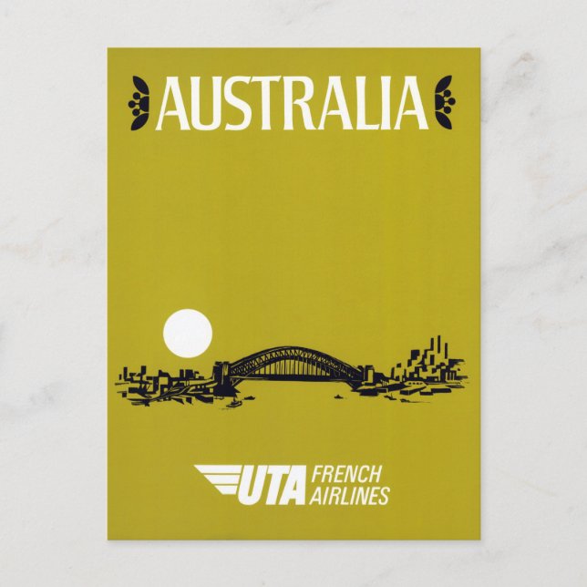 Australien Das Vintage Travel Poster Postkarte (Vorderseite)