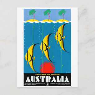 Australien Das Vintage Travel Poster Postkarte