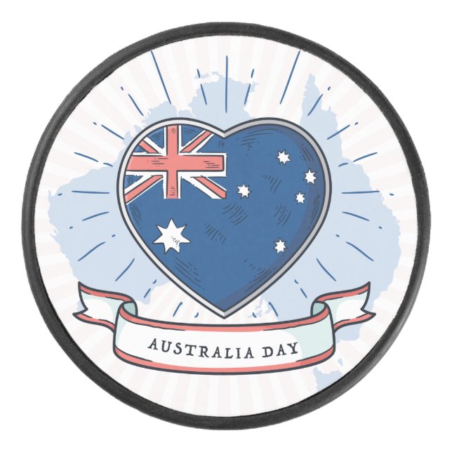 Australien Day Red Blue und White Eishockey Puck (Vorderseite)