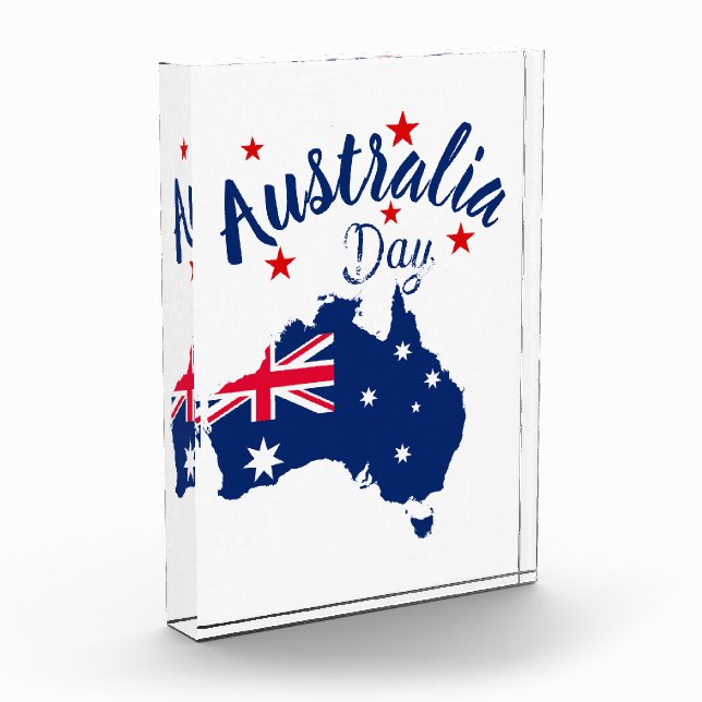 Australien Day Red Blue und White Fotoblock (Links)