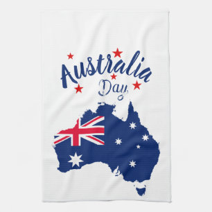 Australien Day Red Blue und White Geschirrtuch