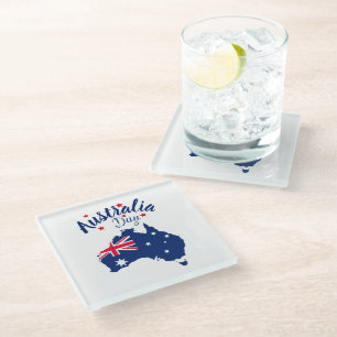 Australien Day Red Blue und White Glasuntersetzer