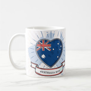 Australien Day Red Blue und White Kaffeetasse