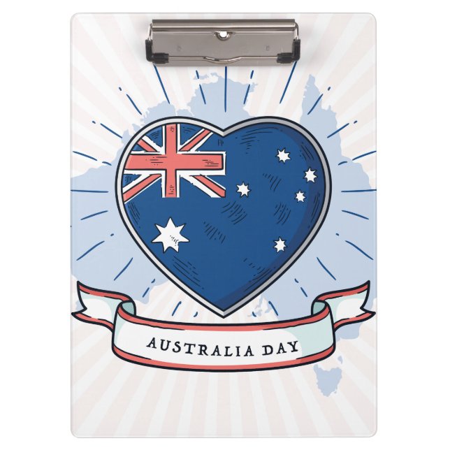 Australien Day Red Blue und White Klemmbrett (Vorderseite)