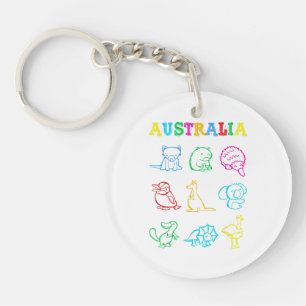 Australien Day Todler Shirt Funny Animals Australi Schlüsselanhänger