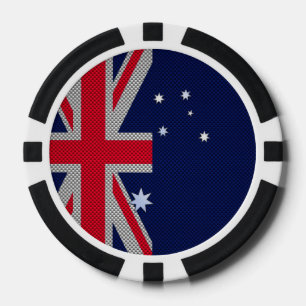 Australien Design in Carbon Fibre Chrome Style Pokerchips
