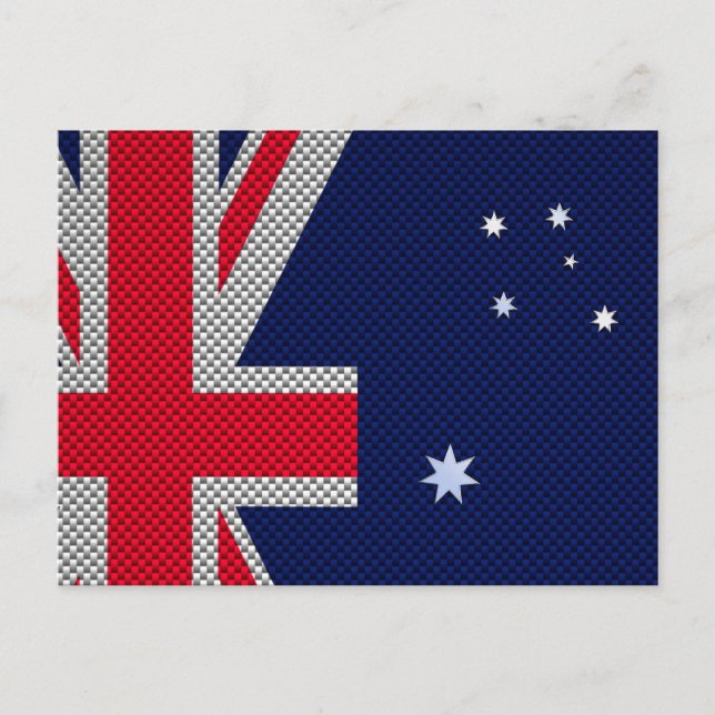 Australien Design in Carbon Fibre Chrome Style Postkarte (Vorderseite)