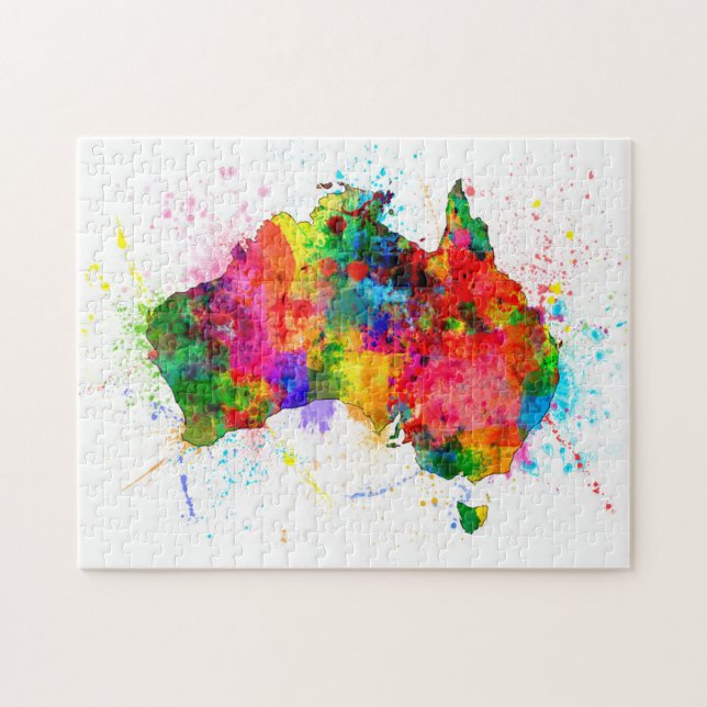 Australien-Farbe spritzt Karte (Horizontal)