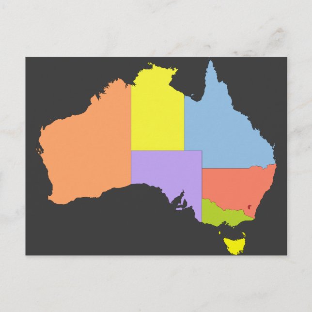 Australien Farbkarte, Australien Postkarte (Vorderseite)