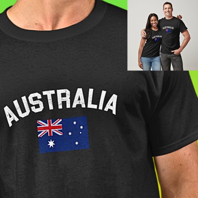 AUSTRALIEN & Flag zum Australientag auf Dunkelheit T-Shirt (Von Creator hochgeladen)