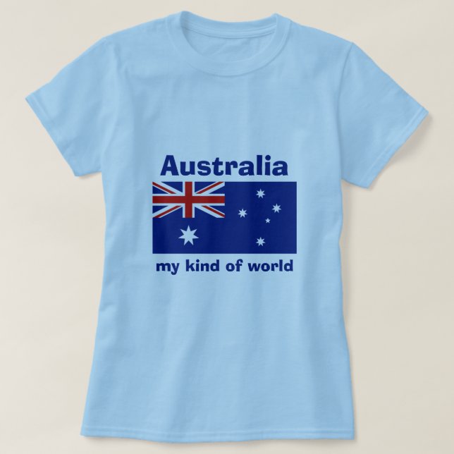 Australien-Flagge + Karte + Text-T - Shirt (Design vorne)