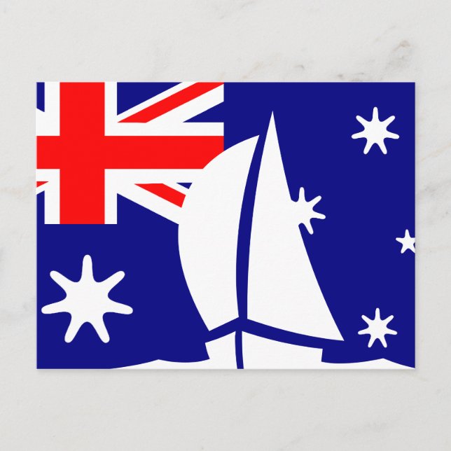 Australien Flagge Segelboot nautisch Postkarte (Vorderseite)