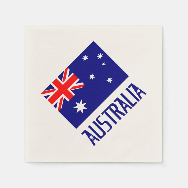 Australien - Flagge und Wort Serviette (Vorderseite)