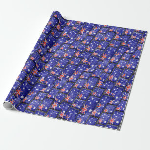 Australien-Flagge Urban Grunge-Muster Geschenkpapier