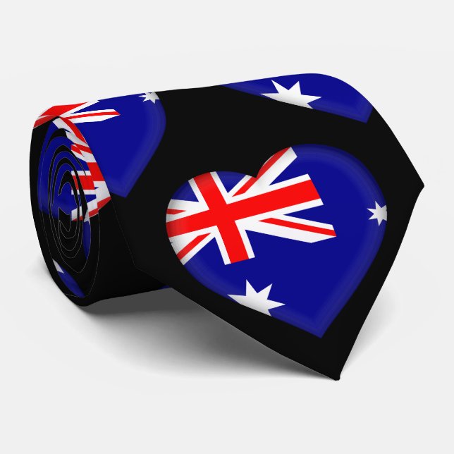 Australien Flaggen Farben Herzmuster Neck Tie Krawatte (Gerollt)