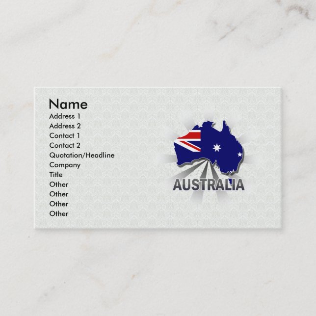 Australien-Flaggen-Karte 2,0 Visitenkarte (Vorderseite)