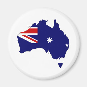 Australien-Flaggen-Karte Größengleich Magnet