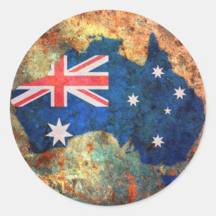Australien-Flaggen-Karte Runder Aufkleber