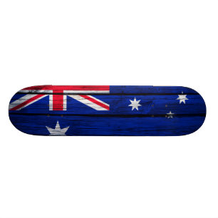 Australien-Flaggen-rustikales Holz Skateboard
