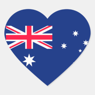 Australien Flaggenbild für Herz-Aufkleber-Glossy Herz-Aufkleber