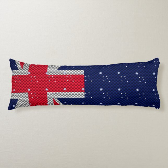 Australien Flaggendesign im Carbon Fibre Chrome-De Seitenschläferkissen (Vorderseite)
