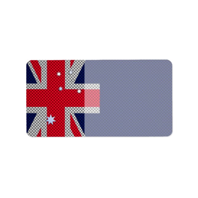 Australien Flaggendesign im Carbon Fibre Chrome St Adressaufkleber (Vorne)