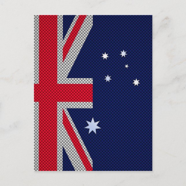 Australien Flaggendesign im Carbon Fibre Chrome St Postkarte (Vorderseite)