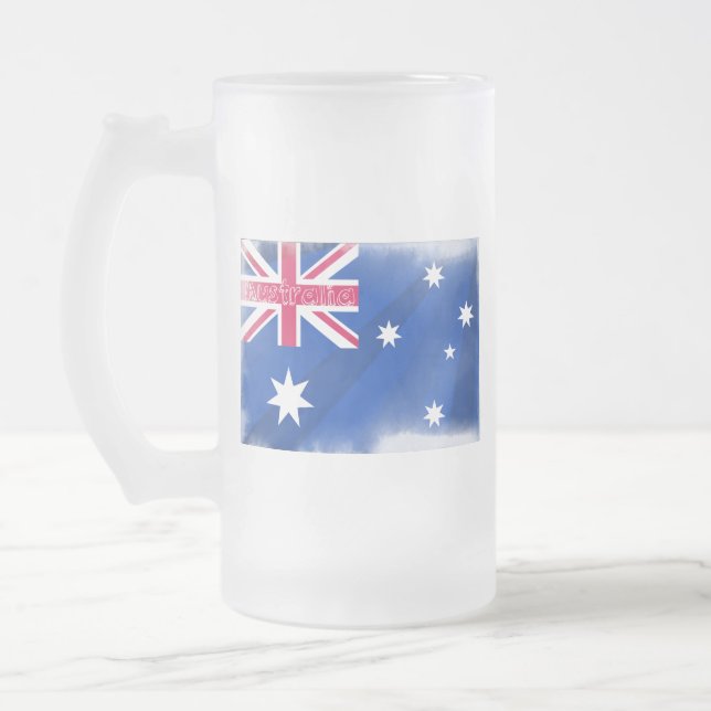 Australien Flaggenflagge Mattglas Bierglas (Links)