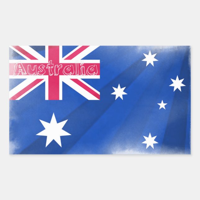 Australien Flaggenflagge Rechteckiger Aufkleber (Vorderseite)