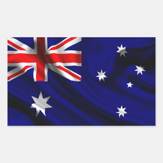 Australien Flaggengewebe Rechteckiger Aufkleber (Vorderseite)