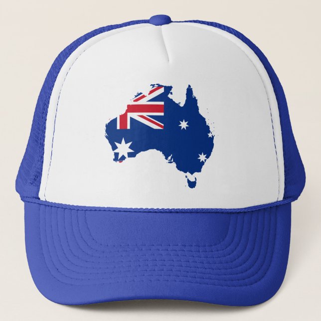 Australien-Flaggenkarte Truckerkappe (Vorderseite)