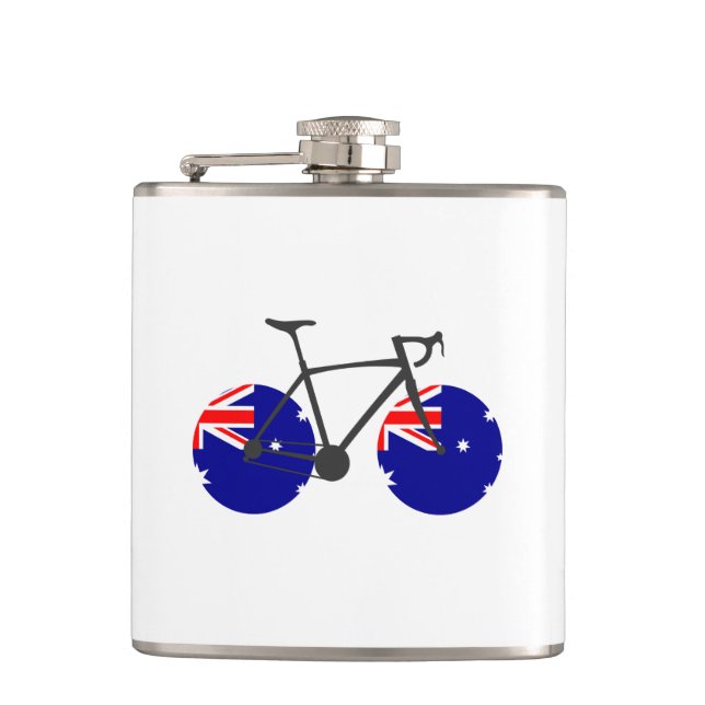 Australien Flaggenradfahren Flachmann (Vorderseite)