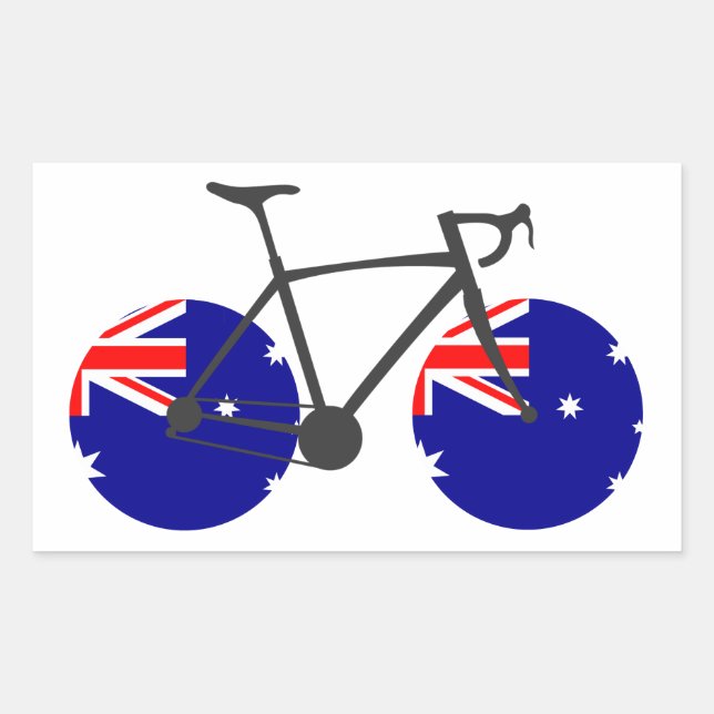 Australien Flaggenradfahren Rechteckiger Aufkleber (Vorderseite)