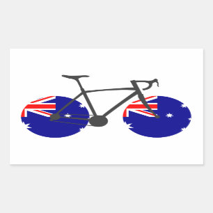 Australien Flaggenradfahren Rechteckiger Aufkleber