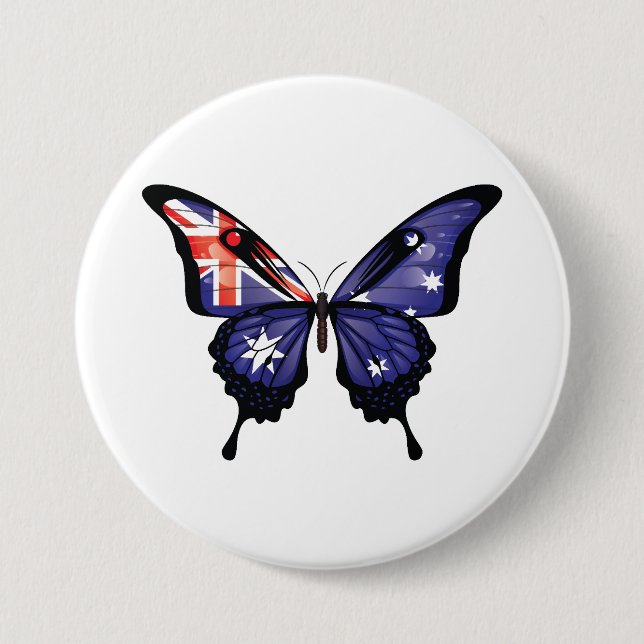 Australien Frack Butterfly Flag Aufkleber Button (Vorderseite)