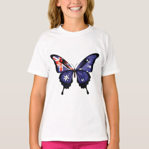 Australien Frack Butterfly Flag Aufkleber T-Shirt
